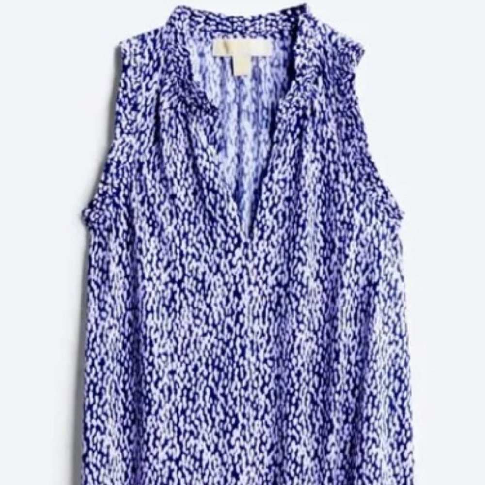 Michael Kors Cerinna Ruffle Trim Split Neck Knit Top, Purple